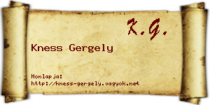 Kness Gergely névjegykártya